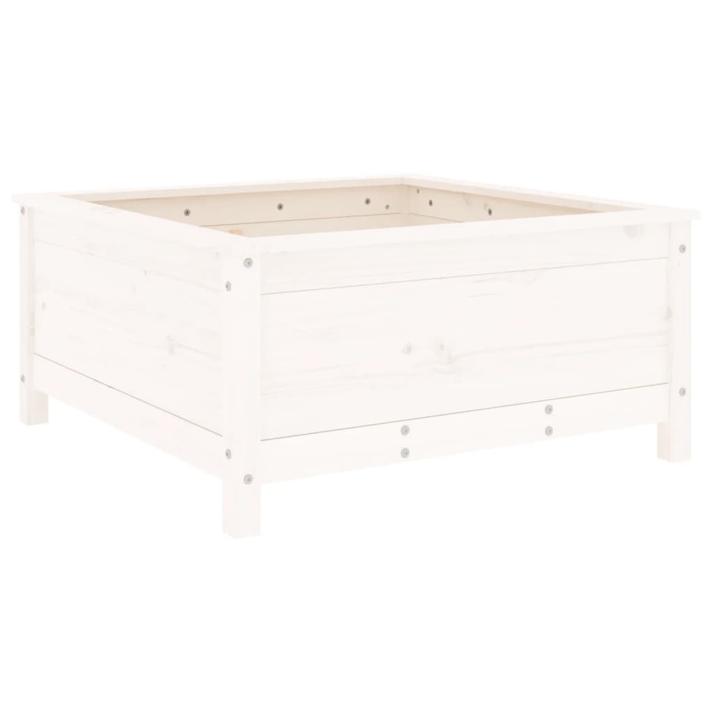 Garden Planter White 82.5x82.5x39 cm Solid Wood Pine