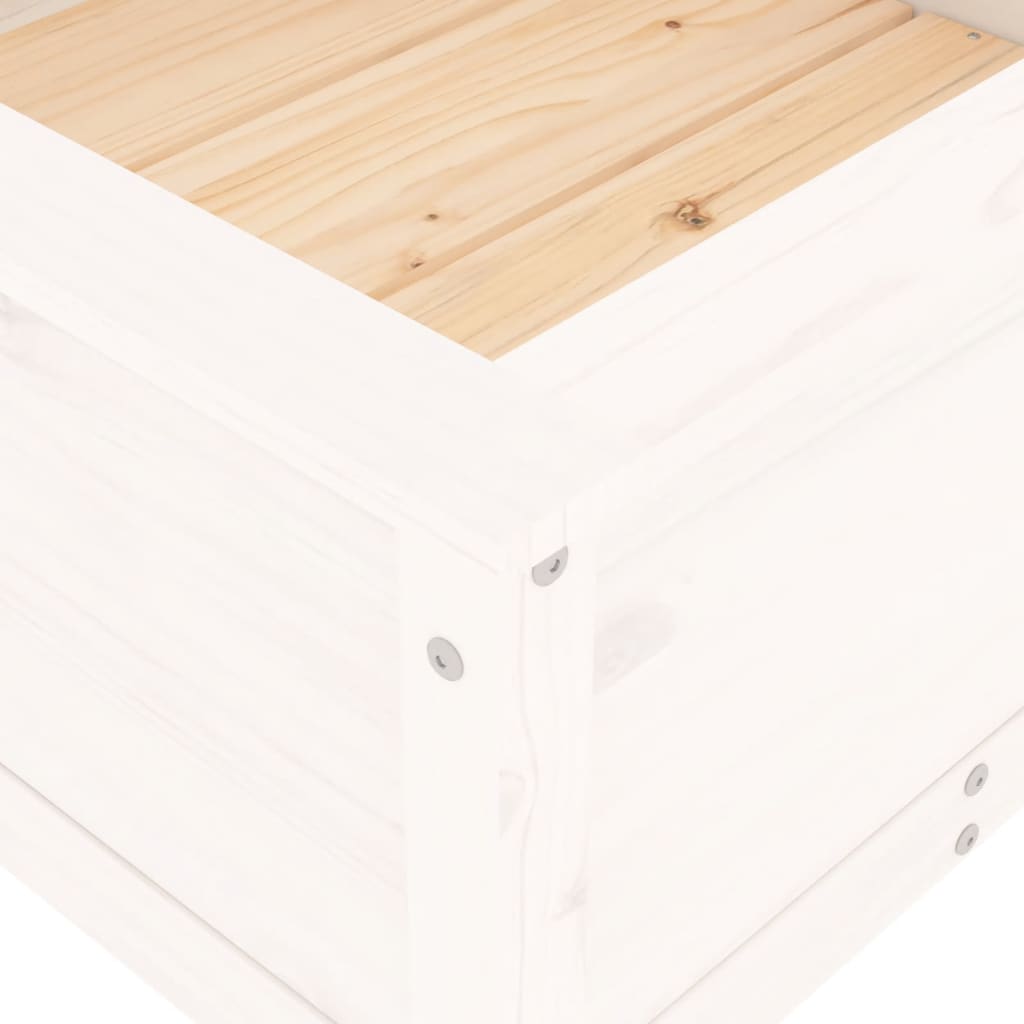 Garden Planter White 82.5x82.5x39 cm Solid Wood Pine