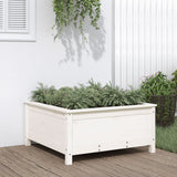 Garden Planter White 82.5x82.5x39 cm Solid Wood Pine