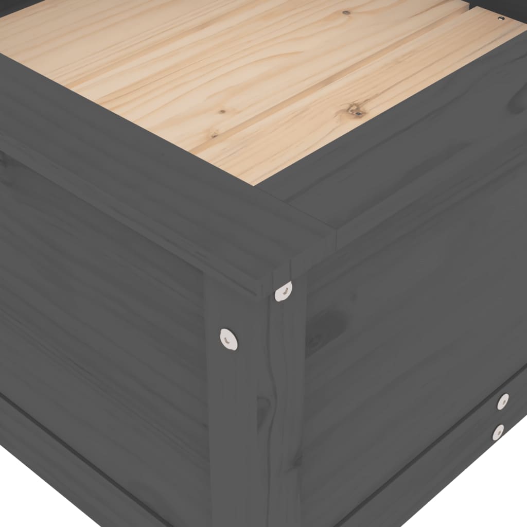 Garden Planter Grey 82.5x82.5x39 cm Solid Wood Pine