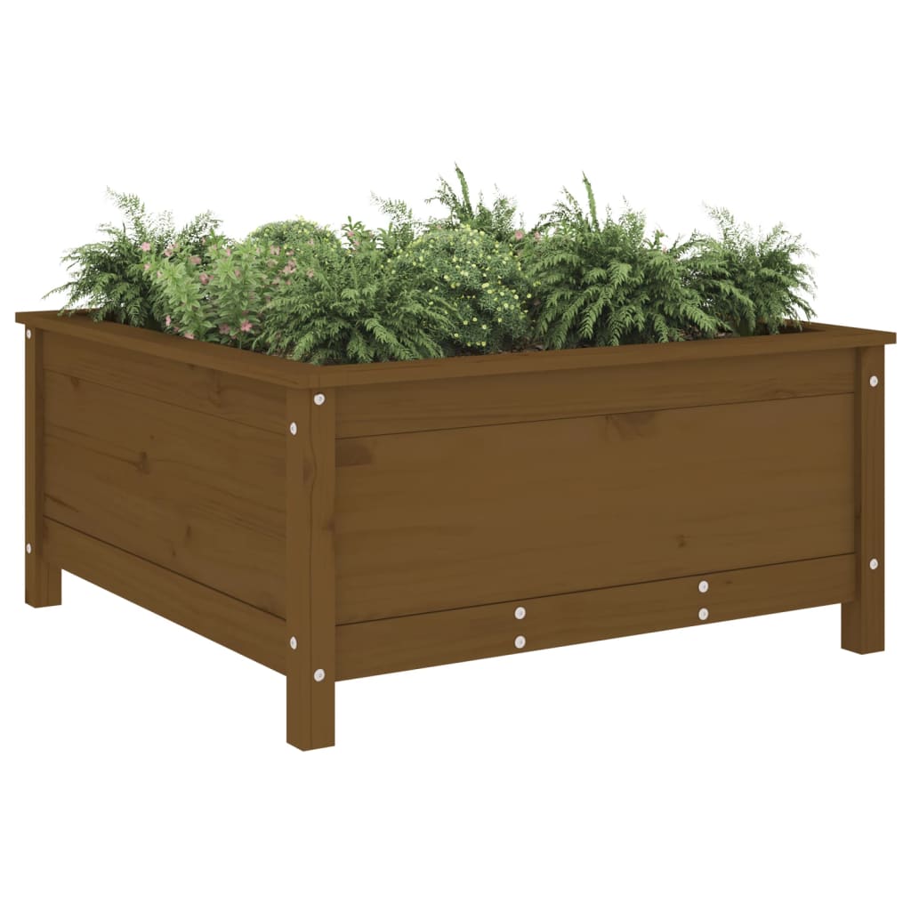 Garden Planter Honey Brown 82.5x82.5x39 cm Solid Wood Pine