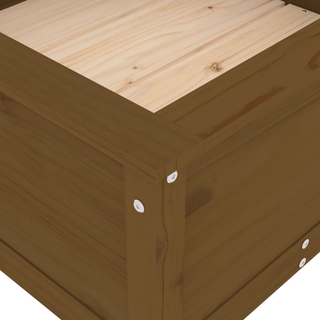 Garden Planter Honey Brown 82.5x82.5x39 cm Solid Wood Pine