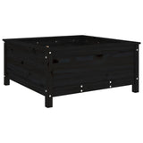 Garden Planter Black 82.5x82.5x39 cm Solid Wood Pine