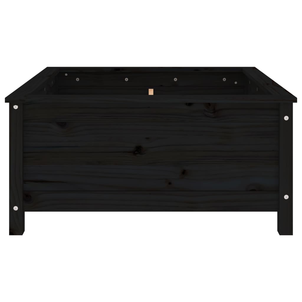 Garden Planter Black 82.5x82.5x39 cm Solid Wood Pine