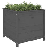 Garden Planter Grey 82.5x82.5x78 cm Solid Wood Pine