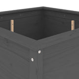 Garden Planter Grey 82.5x82.5x78 cm Solid Wood Pine