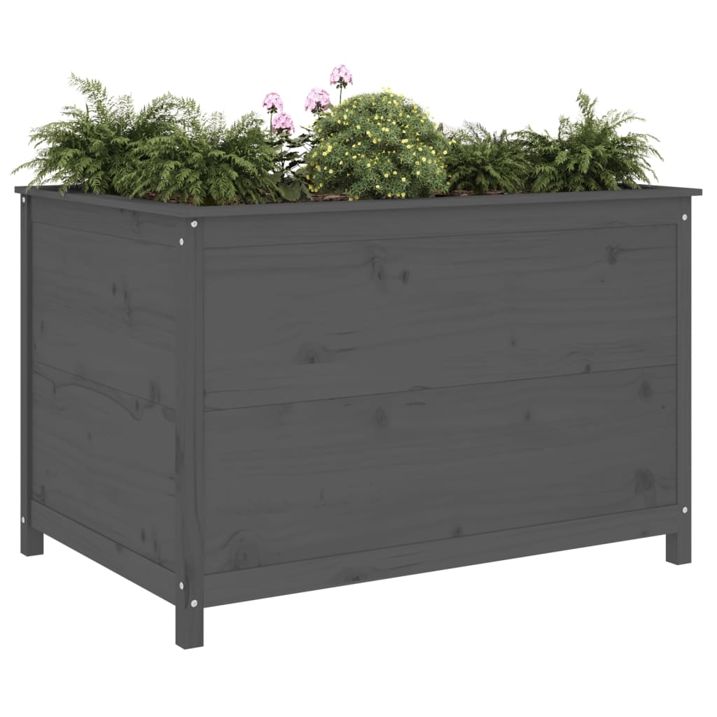 Garden Raised Bed Grey 119.5x82.5x78 cm Solid Wood Pine