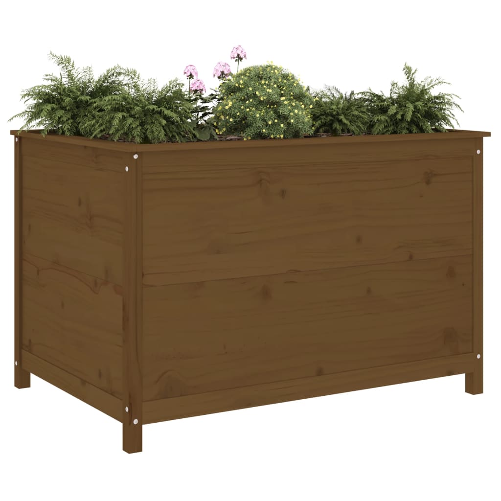 Garden Raised Bed Honey Brown 119.5x82.5x78 cm Solid Wood Pine