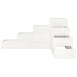 Garden Planter 4-Tier 80.5x79x36 cm White Solid Wood Pine