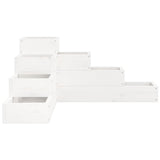 Garden Planter 4-Tier 80.5x79x36 cm White Solid Wood Pine