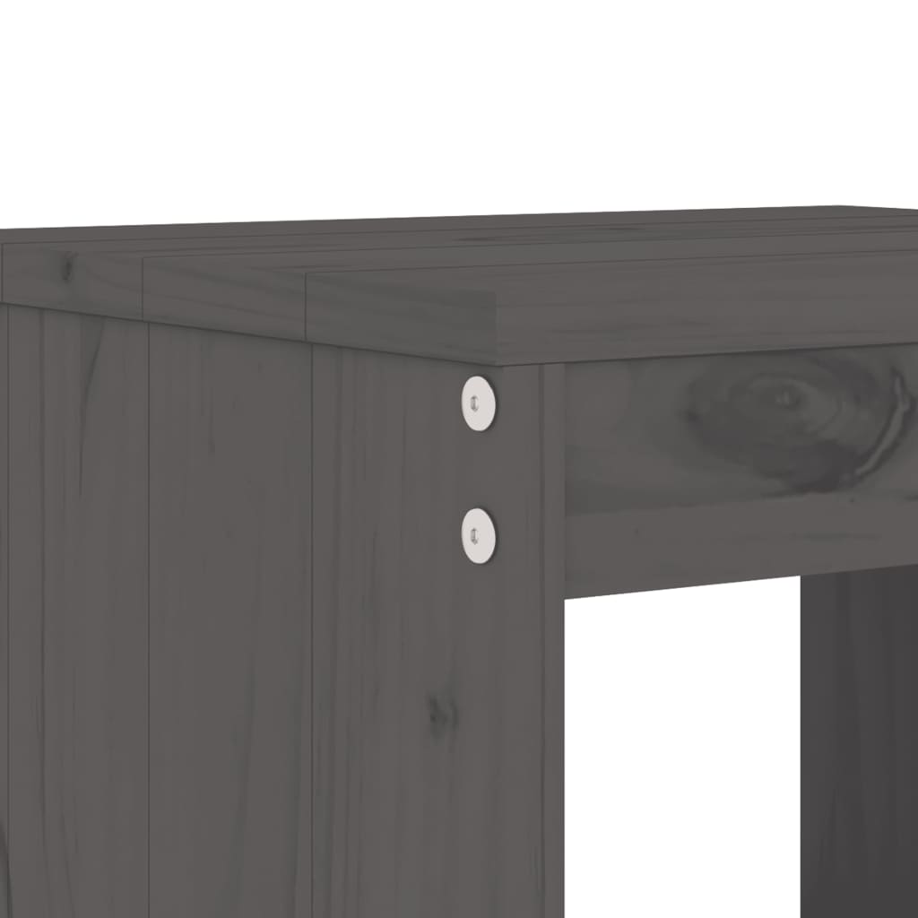 Garden Stools 2 pcs Grey 40x36x45 cm Solid Wood Pine