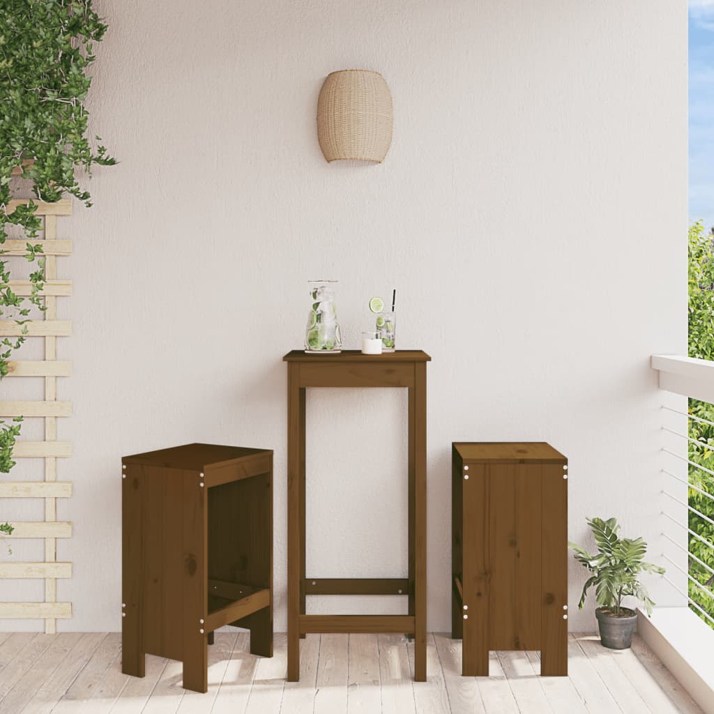 Bar Stools 2 pcs Honey Brown 40x36x75 cm Solid Wood Pine