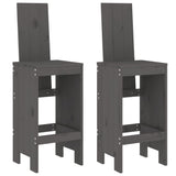 Bar Stools 2 pcs Grey 40x42x120 cm Solid Wood Pine