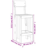 Bar Stools 2 pcs 40x48.5x115.5 cm Solid Wood Pine