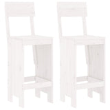 Bar Stools 2 pcs White 40x48.5x115.5 cm Solid Wood Pine