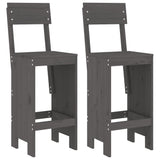 Bar Stools 2 pcs Grey 40x48.5x115.5 cm Solid Wood Pine