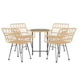 5 Piece Garden Dining Set Poly Rattan