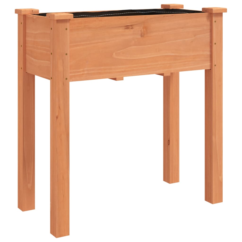 Planter with Liner Brown 71x37x76 cm Solid Wood Fir