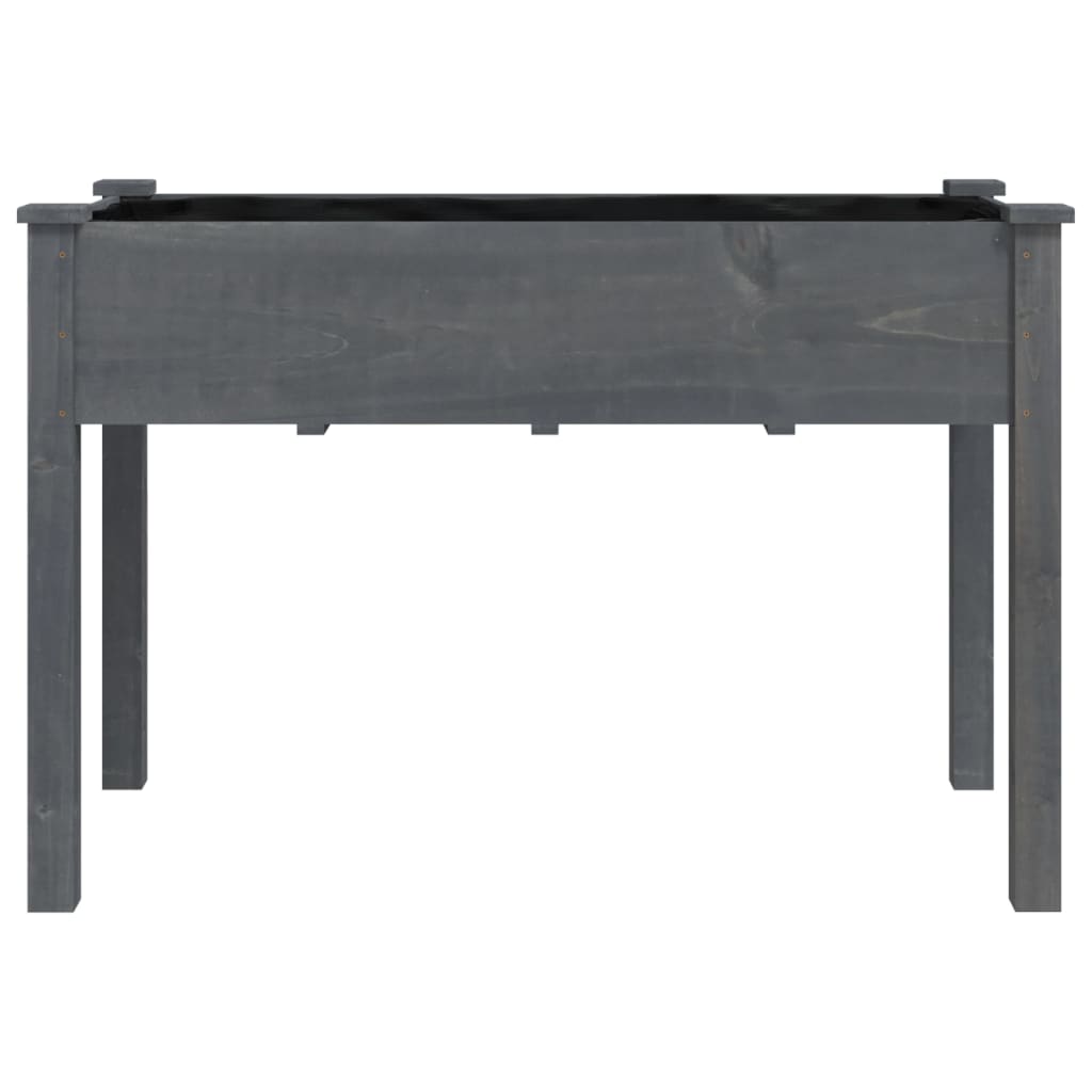 Planter with Liner Grey 118x59x76 cm Solid Wood Fir