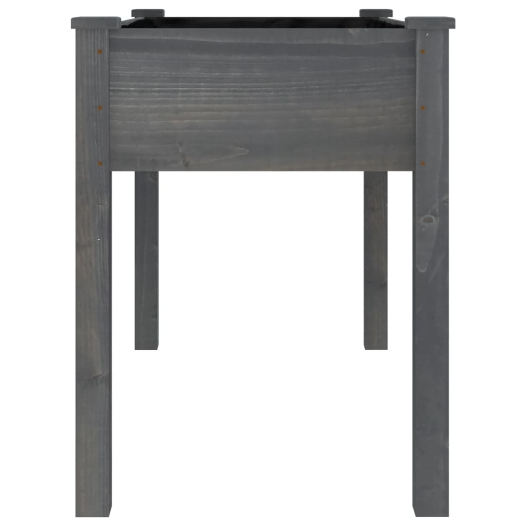 Planter with Liner Grey 118x59x76 cm Solid Wood Fir