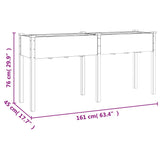 Planter with Liner 161x45x76 cm Solid Wood Fir