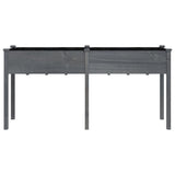 Planter with Liner Grey 161x45x76 cm Solid Wood Fir