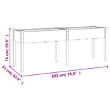 Planter with Liner 203x53x76 cm Solid Wood Fir