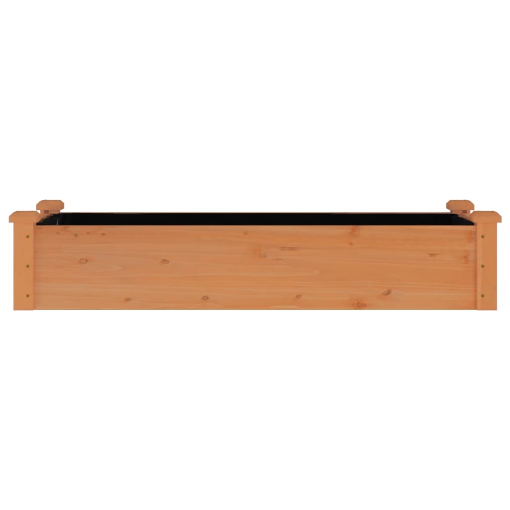 Garden Raised Bed with Liner Brown 120x45x25 cm Solid Wood Fir