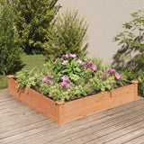 Garden Raised Bed with Liner Brown 120x120x25 cm Solid Wood Fir