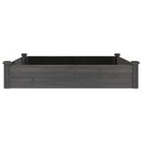 Garden Raised Bed with Liner Grey 120x120x25 cm Solid Wood Fir