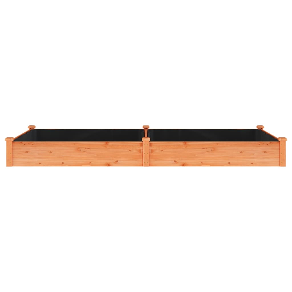 Garden Raised Bed with Liner Brown 240x120x25 cm Solid Wood Fir