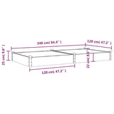 Garden Raised Bed with Liner Brown 240x120x25 cm Solid Wood Fir