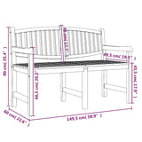 Garden Bench 149.5x60x90 cm Solid Teak Wood