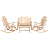 4 Piece Garden Lounge Set Solid Wood Spruce