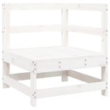 7 Piece Garden Lounge Set White Solid Wood Pine