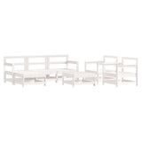 7 Piece Garden Lounge Set White Solid Wood Pine