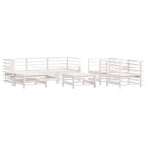 7 Piece Garden Lounge Set White Solid Wood Pine