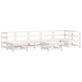 8 Piece Garden Lounge Set White Solid Wood Pine