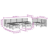 9 Piece Garden Lounge Set Solid Wood Pine