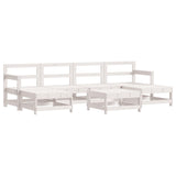 7 Piece Garden Lounge Set White Solid Wood Pine