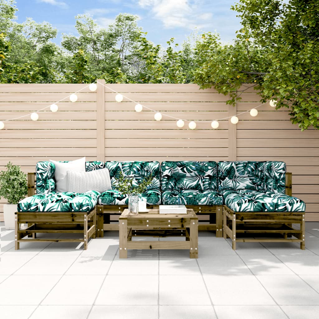 7 Piece Garden Lounge Set Impregnated Wood Pine