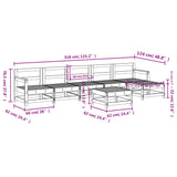 7 Piece Garden Lounge Set White Solid Wood Pine