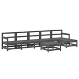 7 Piece Garden Lounge Set Grey Solid Wood Pine