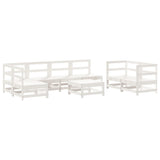8 Piece Garden Lounge Set White Solid Wood Pine