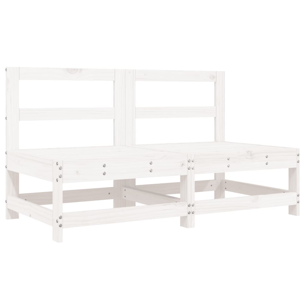 8 Piece Garden Lounge Set White Solid Wood Pine