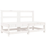 8 Piece Garden Lounge Set White Solid Wood Pine