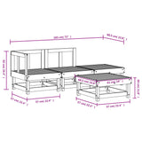 4 Piece Garden Lounge Set Solid Wood Douglas