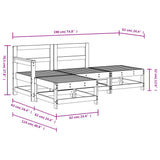 4 Piece Garden Lounge Set White Solid Wood Pine