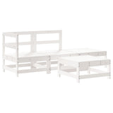 4 Piece Garden Lounge Set White Solid Wood Pine