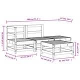 4 Piece Garden Lounge Set White Solid Wood Pine